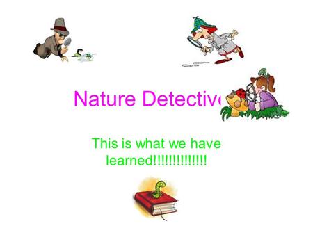 Nature Detectives This is what we have learned!!!!!!!!!!!!!!