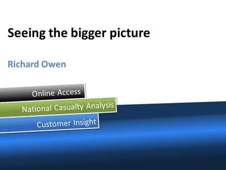 Online Access National Casualty Analysis Customer Insight Seeing the bigger picture Richard Owen.