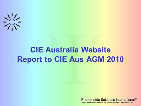 CIE Australia Website Report to CIE Aus AGM 2010.