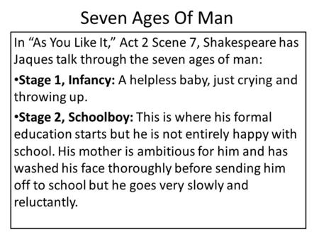 seven ages of man