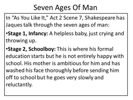 seven ages of man william shakespeare meaning