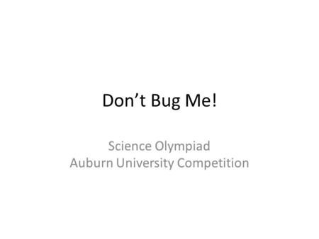 Science Olympiad Auburn University Competition