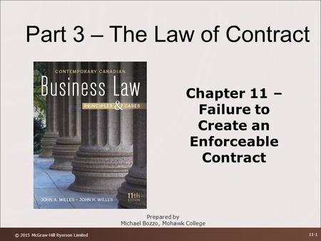 Chapter 11 – Failure to Create an Enforceable Contract
