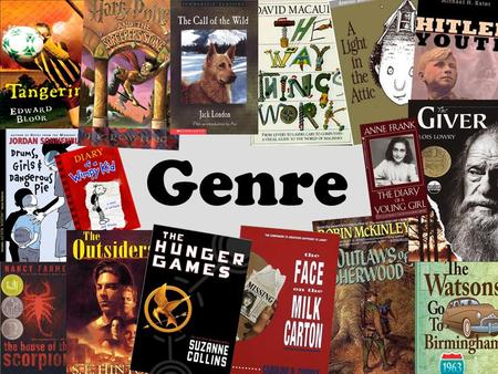 Genre. Genre is just a fancy way of saying different categories or types of books.