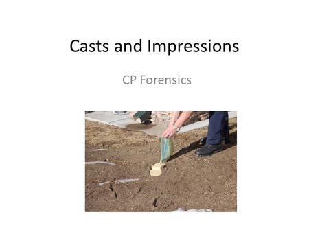 Casts and Impressions CP Forensics.