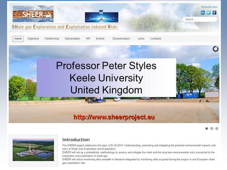 Professor Peter Styles Keele University United Kingdom.