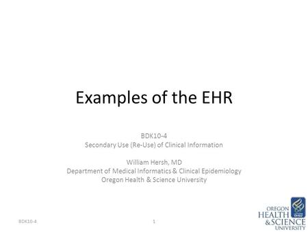 Examples of the EHR BDK10-4