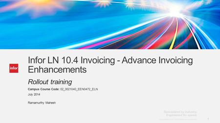 Infor LN 10.4 Invoicing - Advance Invoicing Enhancements