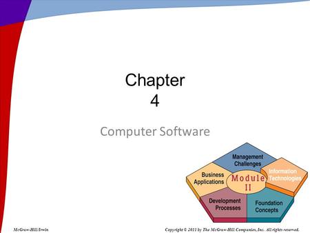 Computer Software Chapter 4 McGraw-Hill/IrwinCopyright © 2011 by The McGraw-Hill Companies, Inc. All rights reserved.