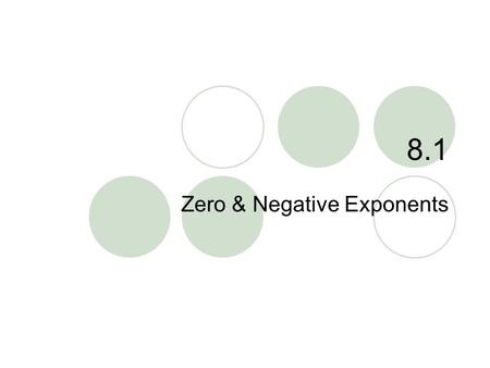Zero & Negative Exponents