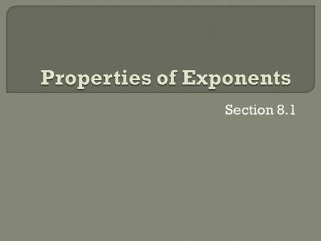 powerpoint presentation on laws of exponents