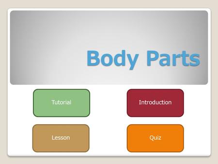 Body Parts Introduction LessonQuiz Tutorial To go back press this button To go to the next slide To go Home Help 1) If you would ever want to go back.