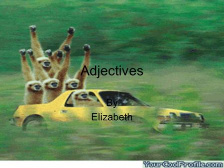 Adjectives By Elizabeth. An adjective is a word that describes a noun.