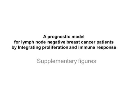 A prognostic model for lymph node negative breast cancer patients by Integrating proliferation and immune response Supplementary figures.