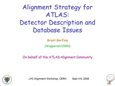Alignment Strategy for ATLAS: Detector Description and Database Issues