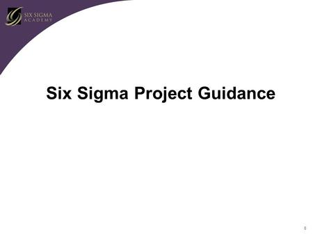 0 Six Sigma Project Guidance. 1 Roles and Responsibilities of the Finance Support Team Define Savings/Benefits Provide Financial Support – Project Selection.