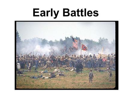 Early Battles. Fort Sumter Date: April, 1861 Winner:South People/Details:Union- Major Robert Anderson -Confederates bombarded the Fort for 2 days until.