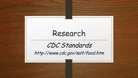 Research CDC Standards