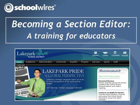 Becoming a Section Editor: A training for educators.