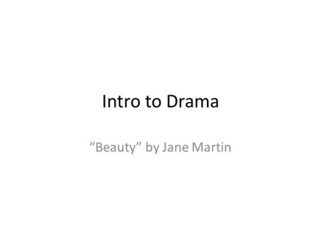 “Beauty” by Jane Martin
