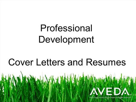Professional Development Cover Letters and Resumes.