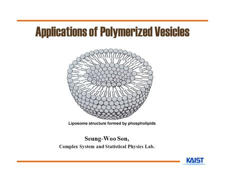 Applications of Polymerized Vesicles Seung-Woo Son, Complex System and Statistical Physics Lab.