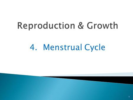 4.Menstrual Cycle 1. The menstrual cycle is a monthly cycle of changes in the female reproductive system 2 It is the way the uterus changes before and.