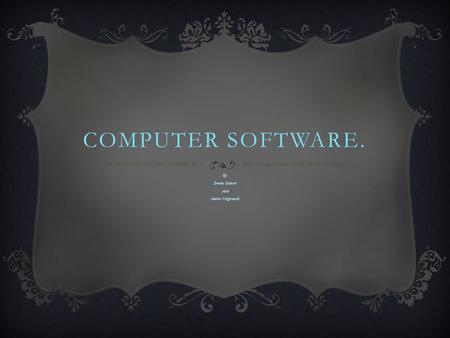 COMPUTER SOFTWARE. By: Brooke Roberts And Amber Steigerwald.