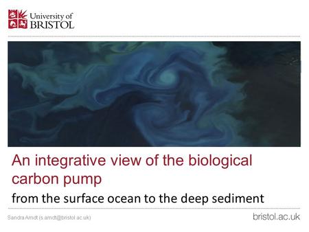 An integrative view of the biological carbon pump from the surface ocean to the deep sediment Sandra Arndt