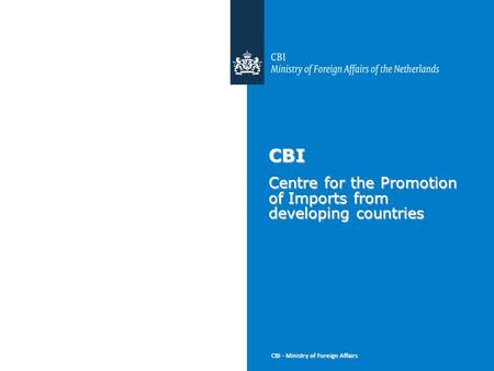 CBI - Ministry of Foreign Affairs CBI Centre for the Promotion of Imports from developing countries.