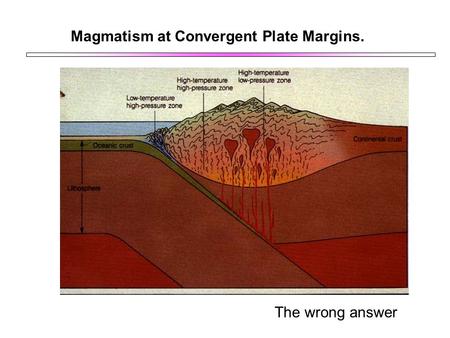 Magmatism at Convergent Plate Margins. The wrong answer.