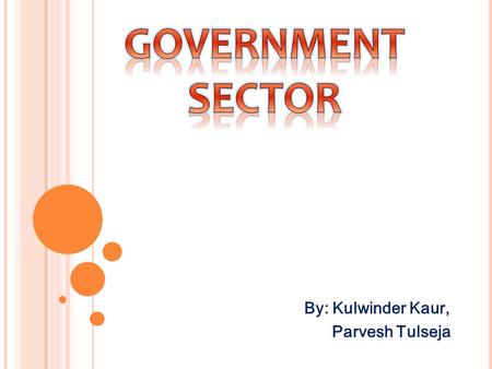 By: Kulwinder Kaur, Parvesh Tulseja. I NTRODUCTION The part of the economy concerned with providing basic government services. The composition of the.