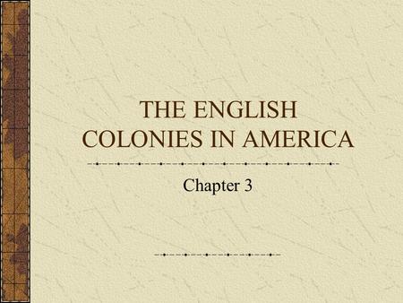 THE ENGLISH COLONIES IN AMERICA Chapter 3 Sir Walter Raleigh Named the land in North America he claimed for England Virginia For Queen Elizabeth-the.