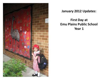 January 2012 Updates: First Day at Emu Plains Public School Year 1.
