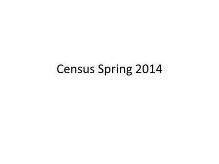 Census Spring 2014. Timeline January 8 th aid for the spring term will apply to the students account and their charges. With the exception of Pell Grant,