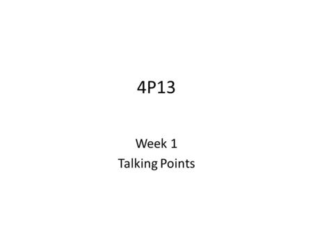 4P13 Week 1 Talking Points. Kernel Organization Basic kernel facilities: timer and system-clock handling, descriptor management, and process Management.