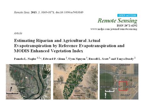 Abstract: Dryland river basins frequently support both irrigated agriculture and riparian vegetation and remote sensing methods are needed to monitor.