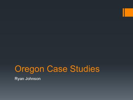 Oregon Case Studies Ryan Johnson. Studies  The response of impounded sediment to a culvert replacement project on Sutter Creek, a tributary of Honey.