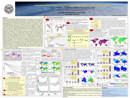 234567 Correction Band Correction of Global Precipitation Products for Systematic Bias and Orographic Effects Jennifer C. Adam 1, Dennis P. Lettenmaier.