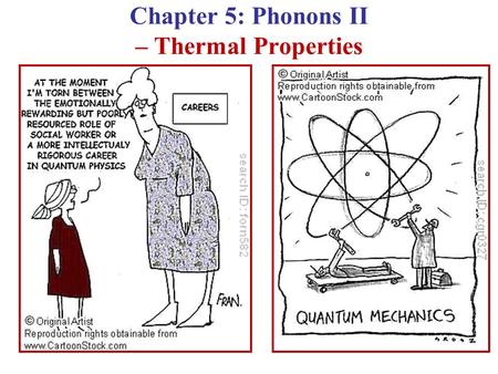 Chapter 5: Phonons II – Thermal Properties. What is a Phonon? We’ve seen that the physics of lattice vibrations in a crystalline solid Reduces to a CLASSICAL.