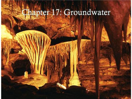 Chapter 17: Groundwater. Distribution of Fresh Water.