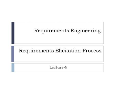 Requirements Engineering Requirements Elicitation Process Lecture-9.
