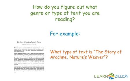 How do you figure out what genre or type of text you are reading?
