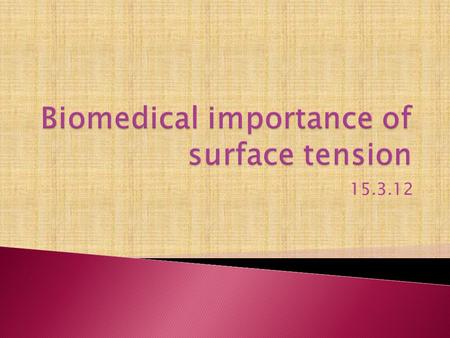 15.3.12.  The force with which surface molecules are held is called the surface tension of the liquid  It is the force acting perpendicularly.