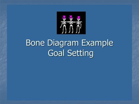 Bone Diagram Example Goal Setting. 1.We goal set at the beginning of quarters and sometimes after test analysis. 2.Sometimes I goal set with individual.