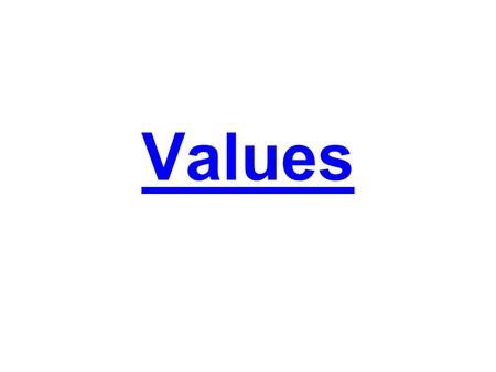 Values. Lesson Objectives –Budget for item(s) upon which you place a significant value –Realize different values held by classmates –Understand the relationship.