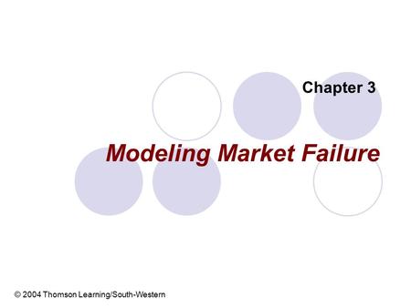 Modeling Market Failure Chapter 3 © 2004 Thomson Learning/South-Western.