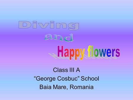 Class III A “George Cosbuc” School Baia Mare, Romania.