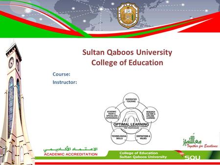 Sultan Qaboos University College of Education Course: Instructor: