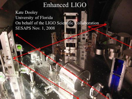 LIGO-G080583-00-D Enhanced LIGO Kate Dooley University of Florida On behalf of the LIGO Scientific Collaboration SESAPS Nov. 1, 2008.